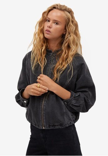 Mango Denim Bomber Jacket