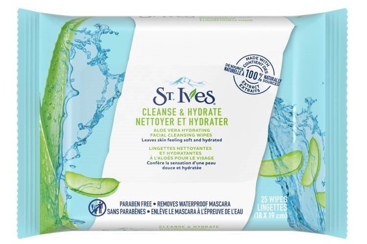 St. Ives Cleanse and Hydrate Aloe Vera Hydrating Facial Cleansing Wipes